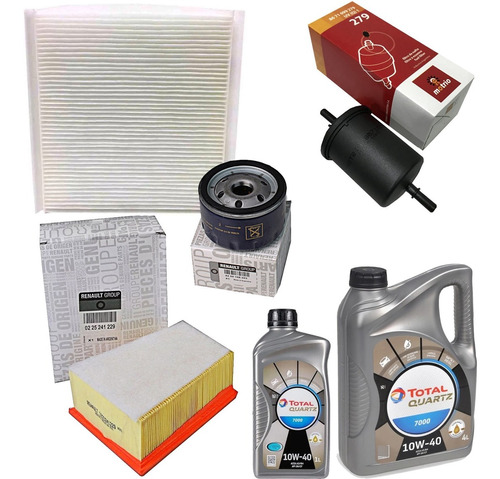 Kit Filtros 5l Aceite 10w40 Renault Duster 2.0 Hasta 2014