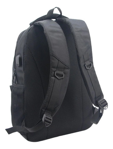 Mochila Porta Notebook Business Puerto Usb Urbana Ejecutiva Color Negro Diseño De La Tela Lisa