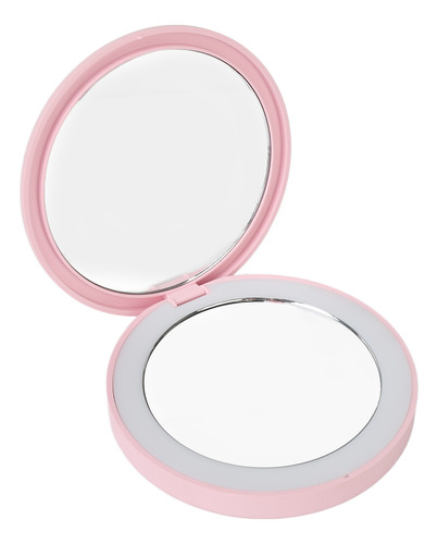Espejo Led Compacto Con Forma Redonda, Aumento 3x, Recargabl