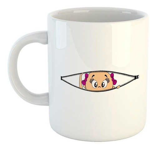 Taza De Plastico Bebe Niña Asomandose De La Panza