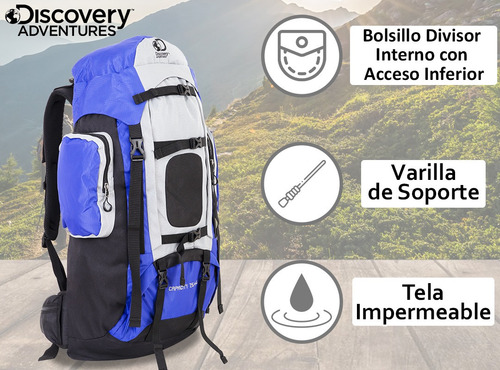 Imagen 5 de 10 de Mochila Mochilero Discovery Adventure 75+5lts Viaje Trekking