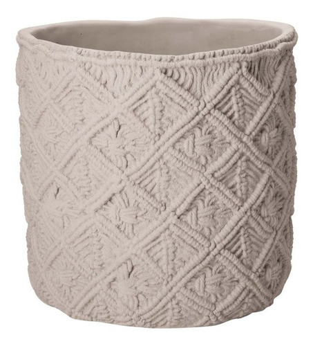 Cachepot Vaso Decorativo Em Cimento Cinza Plantas Flores