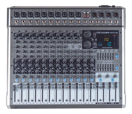 Consola De Audio Gc Hero12 Dj Mixer 12 Canales Eq 99 Dsp