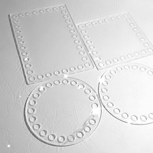 Set 3 Bases Circulares Acrílico 15 Cm Trapillo Y Macramé