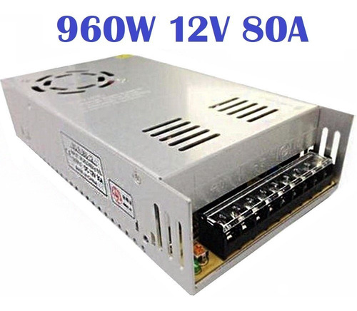 02pçs Fonte Alimentação Chaveada Metálica Saída 12v 960w 80a