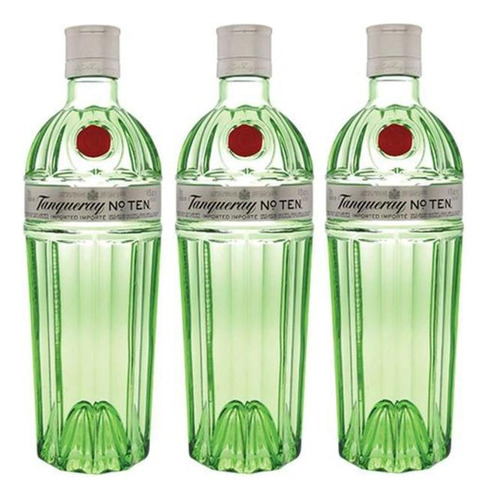 Gin Tanqueray No. Ten 750ml - Kit Com 03 Unidades