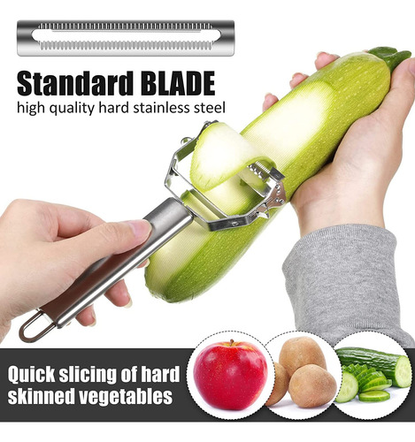Juego De Pelador De Verduras 3 En 1 De Acero Inoxidable