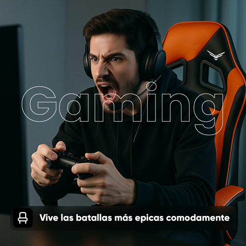 Silla Gaming Naceb Air Striker Sintetico Negro / Naranja Color Negro/naranja
