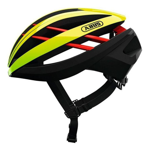 Capacete Abus Aventor Cor Amarelo Fluor Tamanho 52-58 Cm