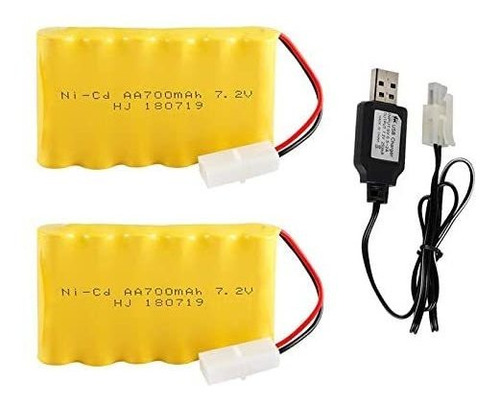 2 Baterias 7.2v 700mah Ni-cd Aa Con Conector Tamiya 