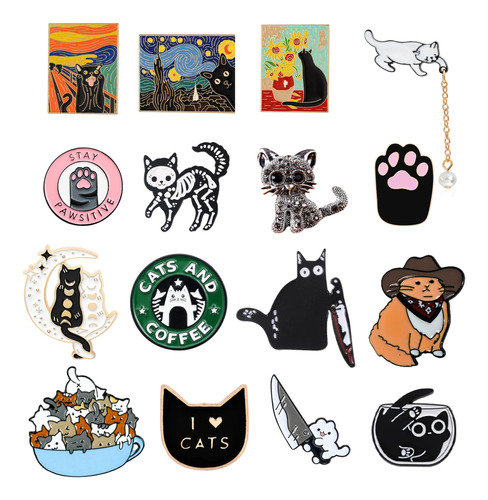 1 Pin Gato Broche Metalico Prendedor Gorra Mochila Cat Love 