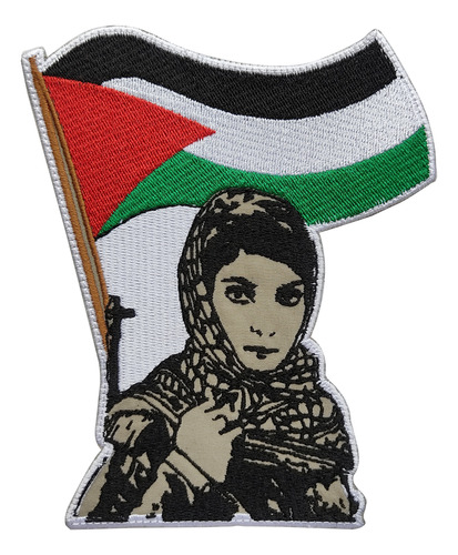 Parche Bordado Mujer Palestina Con Bandera Pales