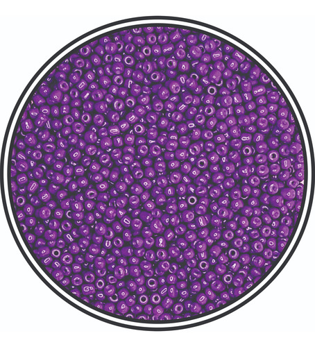 Mostacillon 500gr Esmaltado Bijou Accesorios Collar Pulsera Violeta 3.5 Mm 4 Mm