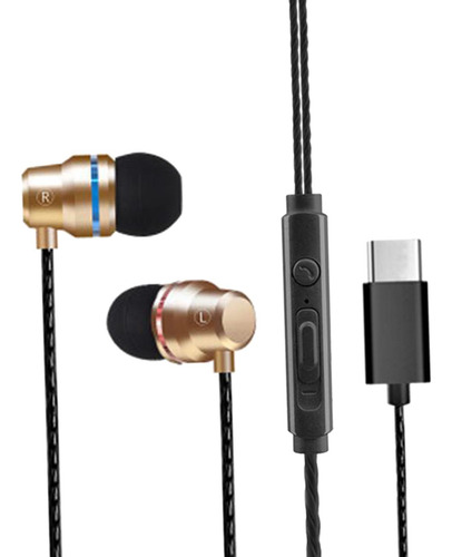 Fones De Ouvido Universais Duráveis Dourado Dourado