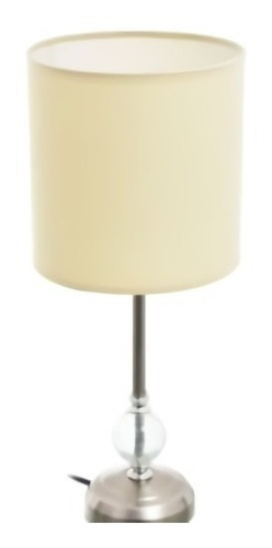 Lámpara De Mesa Firenze De Tela Beige 1 Luz - Telecompras Sc