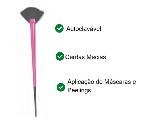 Imagem 2 de 6 de Pincel Para Aplicação De Ácido E Máscara Facial - Pink Estek