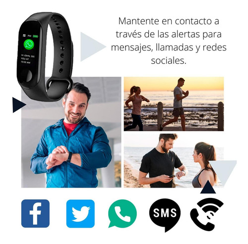 Imagen 4 de 6 de Reloj Smartwatch Vak M3 Bluetooth Podometro Presion Calorias