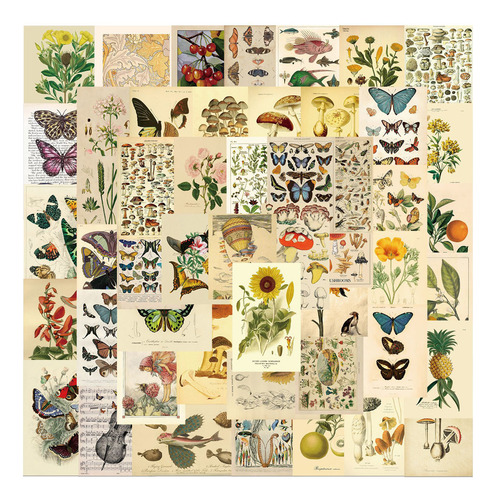 Pegatinas Retro De Mariposa Y Flores Para Ordenador Portátil