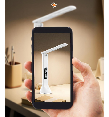 Lámpara De Escritorio Led Temperatura Moderna Mesa Plegable