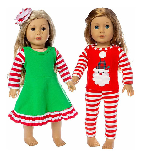 Ecore Un 2 Set American 18 Inch Doll Ropa De Navidad Ve...