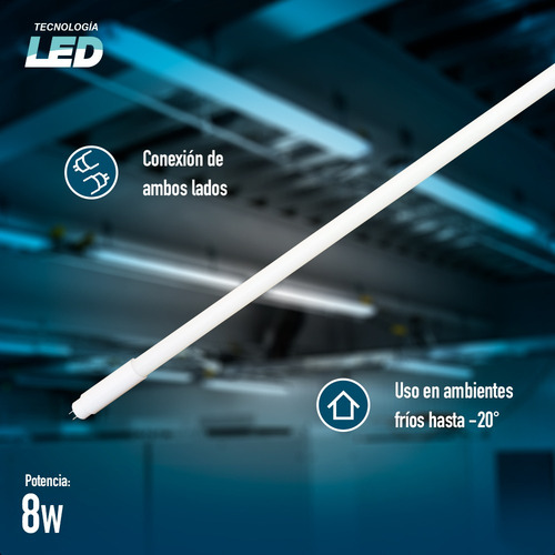 Tubo Led T5 Opalino Icon 8w 6500k 100-265v G5 Estructura Blanco
