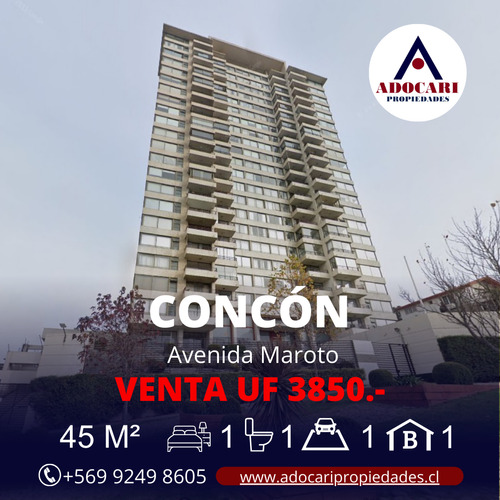 Concón / Edificio Mar Valle Aconcagua / 1d 1b 