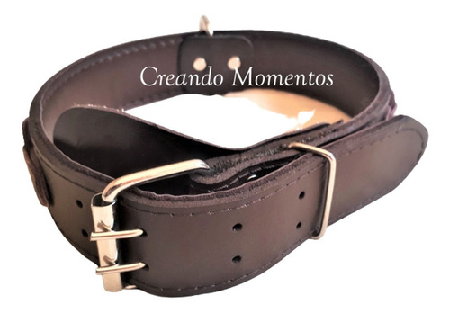 Collar De Cuero P/perro Grande 70 Cm. Doble Gancho..!!