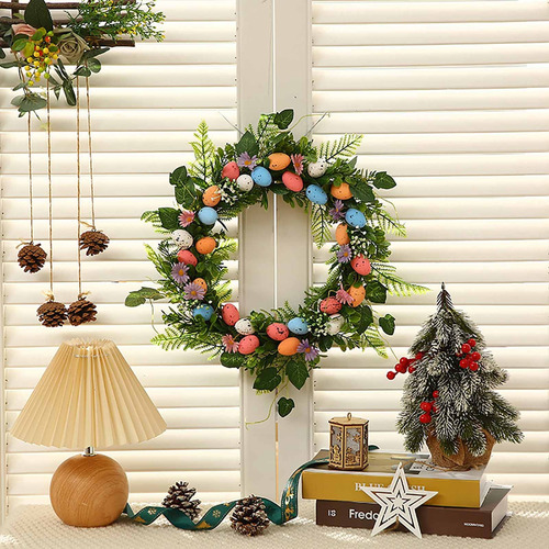 Corona En Forma De W Para Decoración De Pascua, Color De Sim