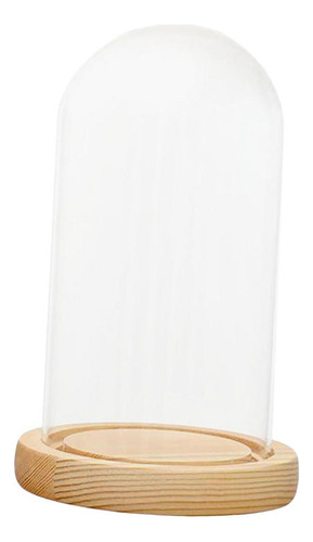 Cúpula De Vidrio Cloche Campana Frasco Base De Madera