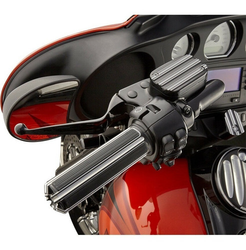 Imagen 4 de 5 de Puños Deep Cut Caucho Para Harley Doble Chicote