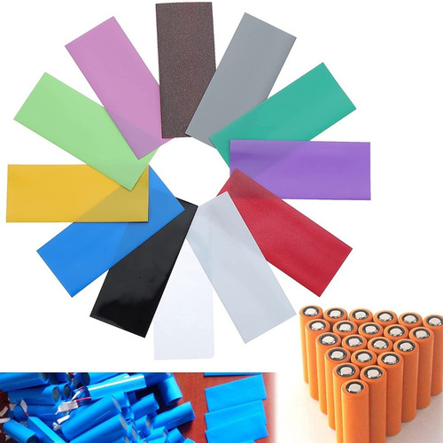 Imagen 2 de 9 de Kit X 12 Funda Termoencogible Para Baterias De Litio 18650