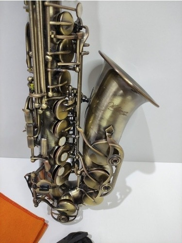 Saxofone Mib Alto Waldman Escovado Dourado Zerado Completo