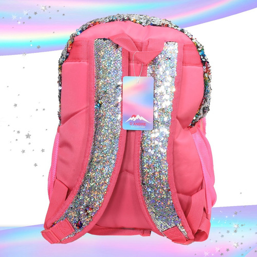 Imagen 4 de 6 de Mochila Lentejuela Reversible Magica Cambia Color Escolar