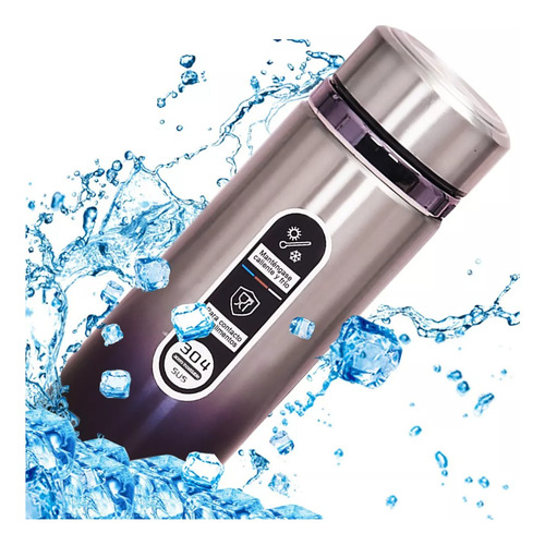 Termo De Acero Inoxidable Para Café Y Té 500 Ml Color Azul con plata