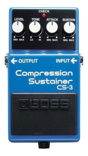 Imagen 1 de 5 de Pedal de efecto para instrumento de cuerda Boss Compression Sustainer CS-3  azul