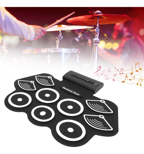 , Set Electrónico Roll Up Drum Practice Pad Midi Kit De
