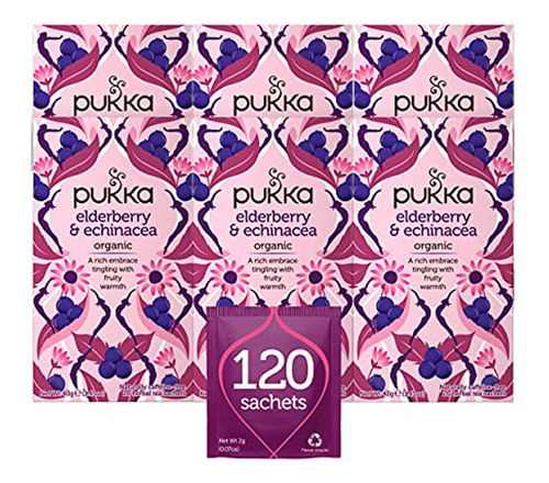 Infusión Orgánica Pukka Saúco & Equinácea, Pack 120 Sobres.
