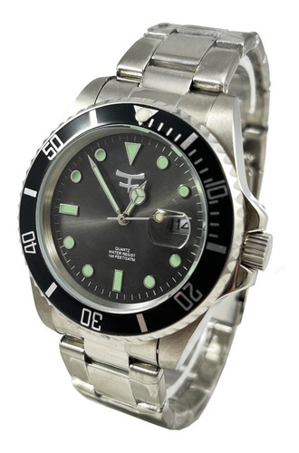 Reloj Kosiuko Hombre Caballero Acero Calendario 767c-033