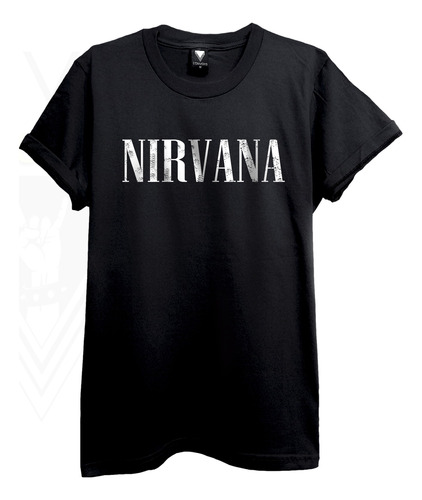 Remera Premium Nirvana Vintage Logo Blanco - Convoys Rock