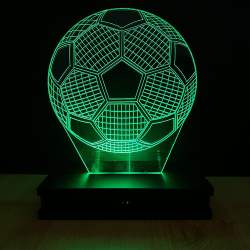 Lampara Led 3d Rgb Holograma Con Control Pelota De Futbol