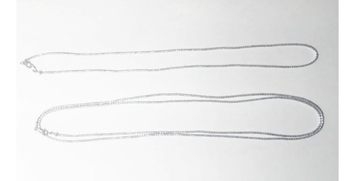 Imagen 3 de 4 de Collar Mostacilla Fina De Plata 50 Centimetros