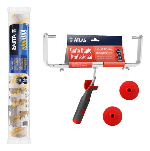 Imagem 1 de 4 de Big Rolo Pintura Antigota 46cm Com 1 Garfo Duplo - Atlas