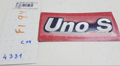 Imagen 4 de 10 de Emblema Logo Calcomania Fiat Uno S