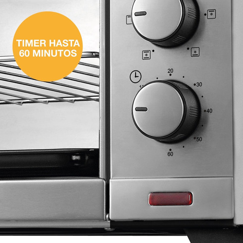 Imagen 3 de 10 de Horno Electrico Peabody Pe-he6065 Gris 60lts 2200w Acero