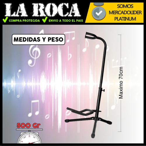 Imagen 6 de 10 de Soporte Atril Moon Pgc01 Para Guitarra, Bajo Cuello Base