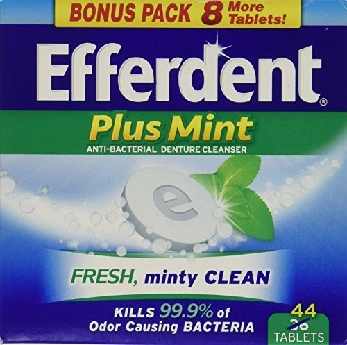 Efferdent Plus Mint Tabletas Limpiadoras Antibacterianas Par