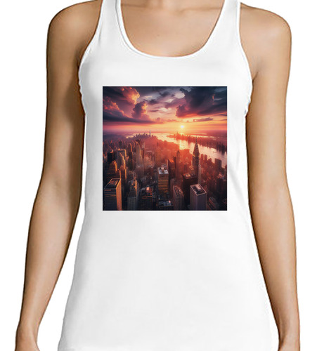 Musculosa Mujer Empire State Building Vista Panorámica M3