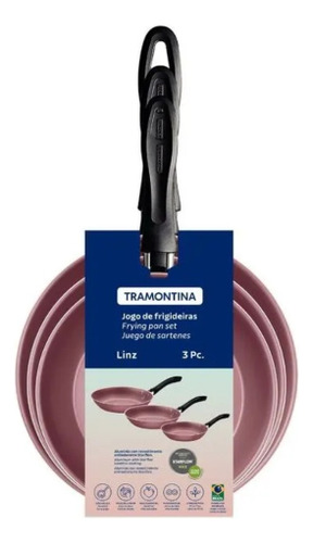 Juego De Sartenes Tramontina 20297/409 Linz 3 Pzas Rosa End