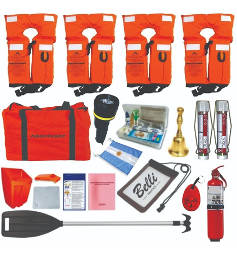 Kit Elementos De Seguridad Naval Ponchos Aquafloat - Premium