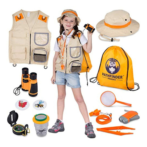 Set Explorador Para Niños Con Chaleco Y Sombrero Safari